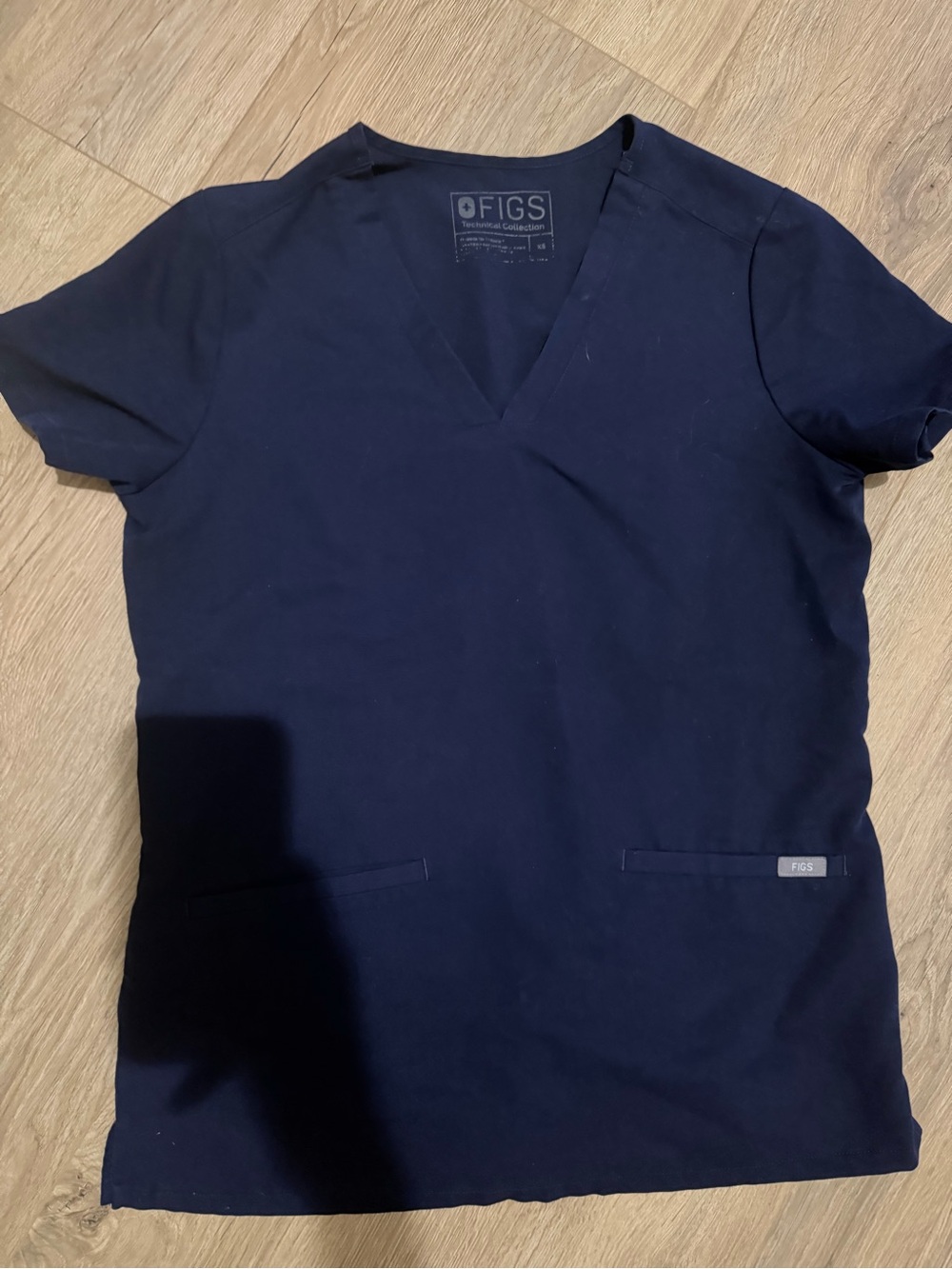 FIGS Navy V-Neck Scrub Top